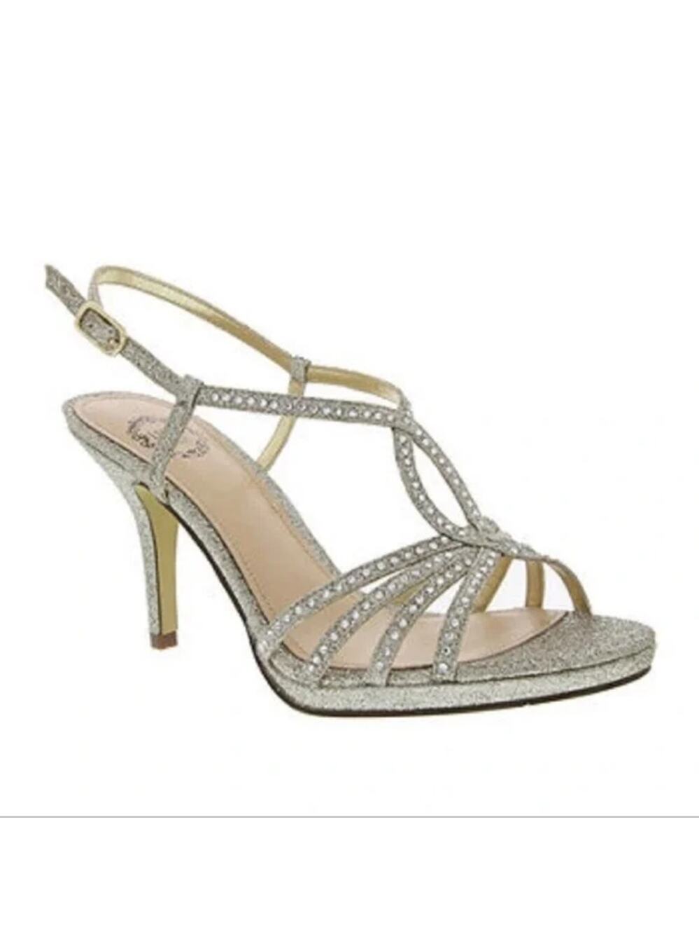 I. Miller Platino Embellished Rhinestone Heeled Sandals Women's Size 7